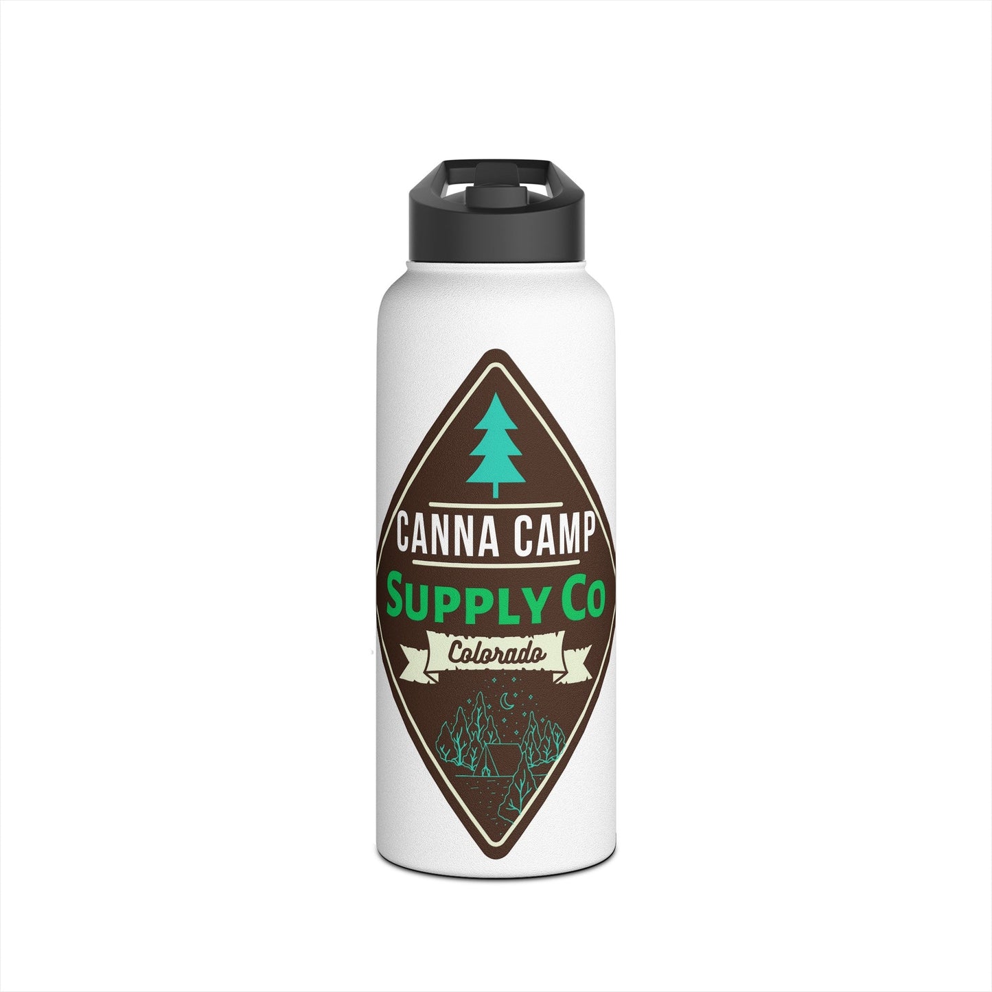 Canna Camp Logo Stainless Steel Water Bottle, Standard Lid - Canna Camp Supply Co