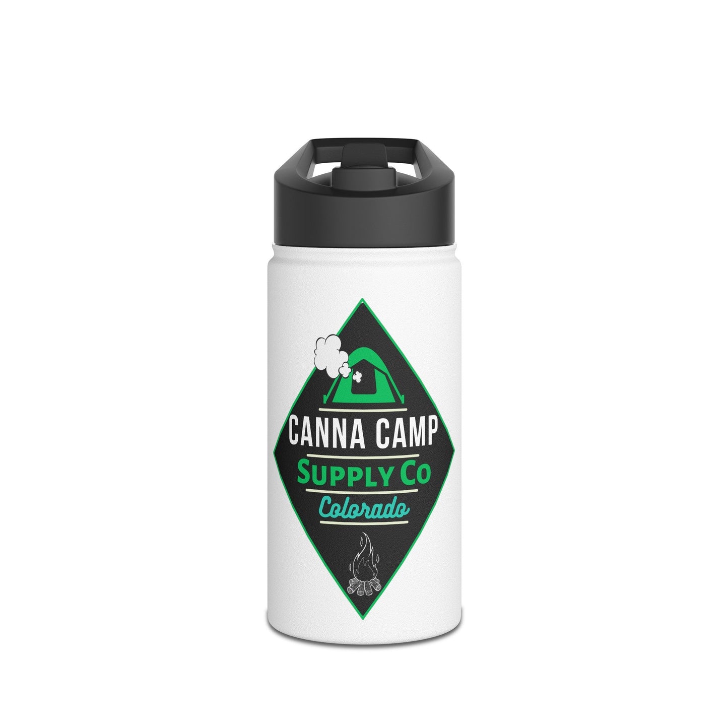 Canna Camp Logo Stainless Steel Water Bottle, Standard Lid - Canna Camp Supply Co