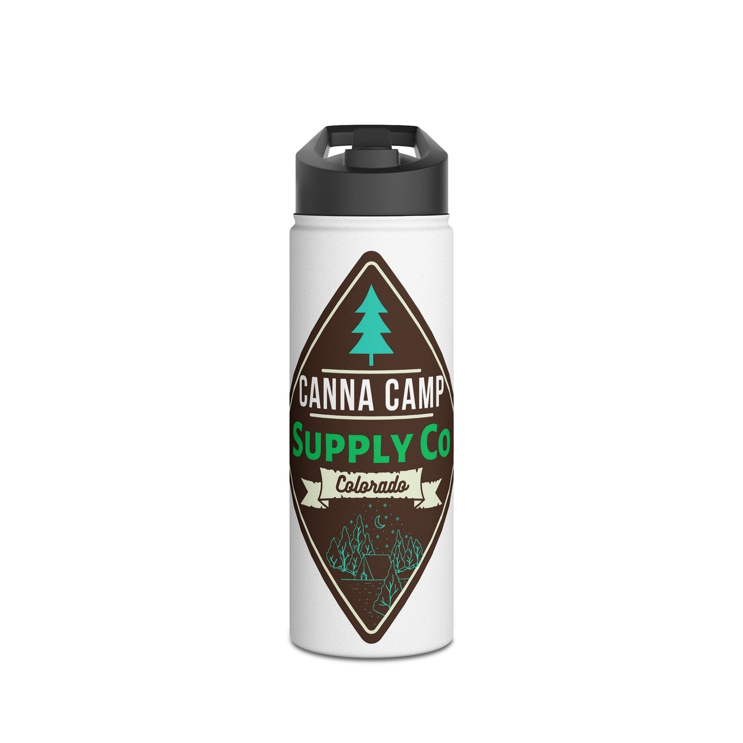 Canna Camp Logo Stainless Steel Water Bottle, Standard Lid - Canna Camp Supply Co