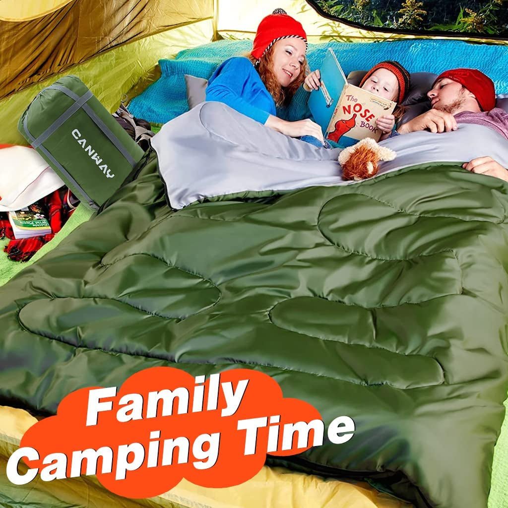 2 Person Sleeping Bag Lightweight Waterproof with 2 Pillows - Canna Camp Supply Co