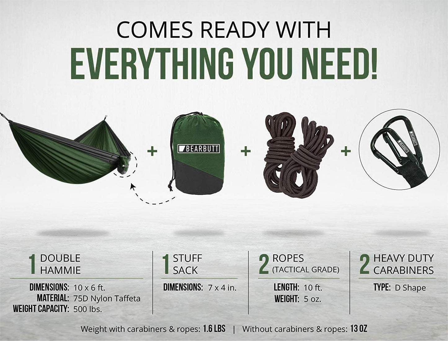 Bear Butt Camping Hammock 2 Person - Canna Camp Supply Co
