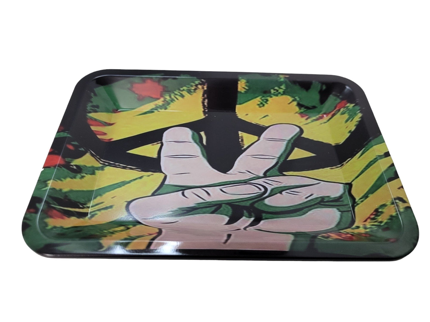 Peaceful Vibes Metal Rolling Tray - Canna Camp Supply Co
