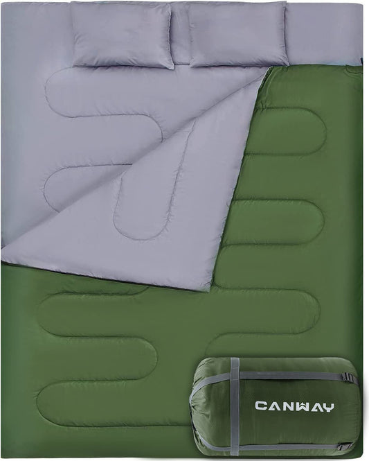 2 Person Sleeping Bag Lightweight Waterproof with 2 Pillows - Canna Camp Supply Co