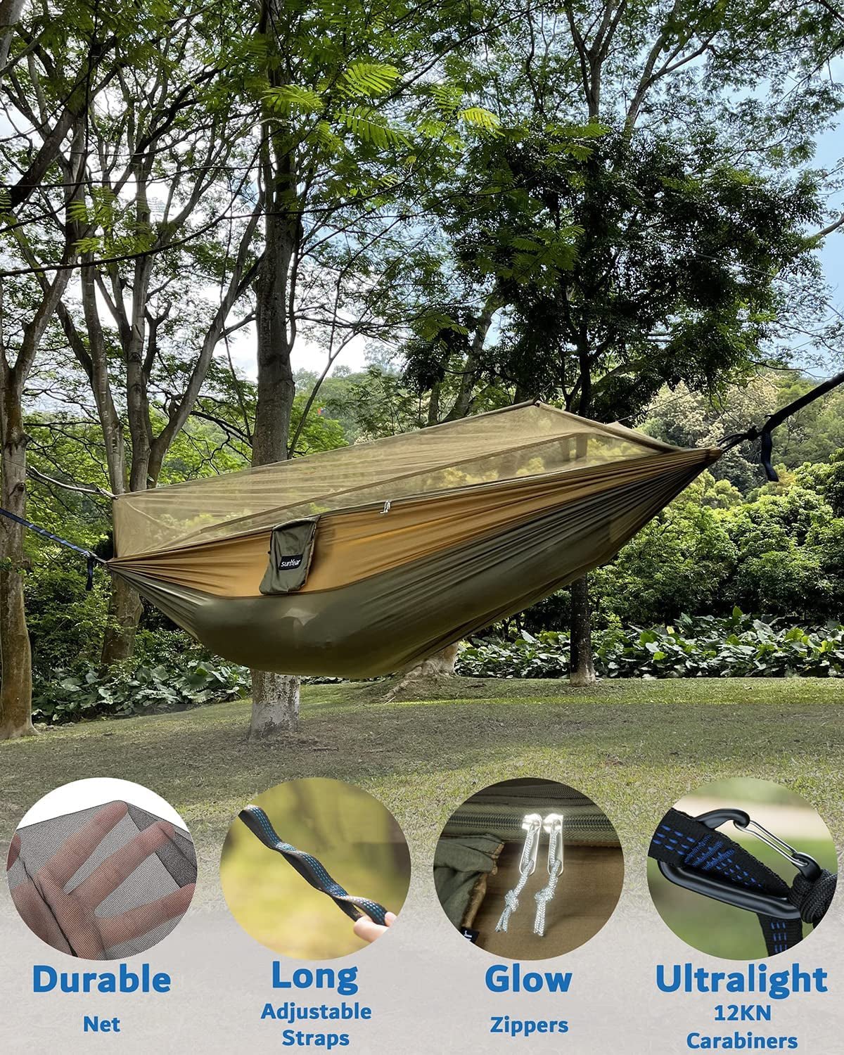 -Double Hammock with Net-2 Person Hammock Tent - Canna Camp Supply Co