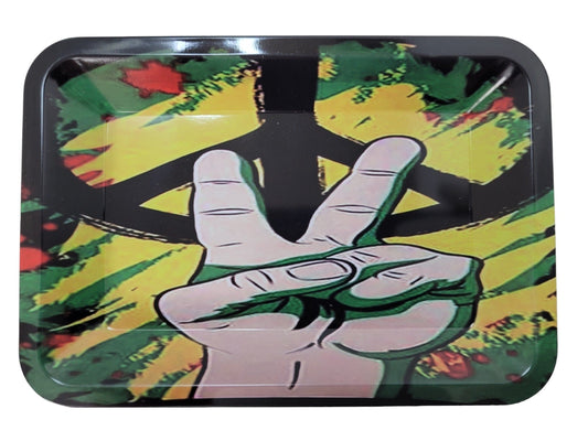 Peaceful Vibes Metal Rolling Tray - Canna Camp Supply Co